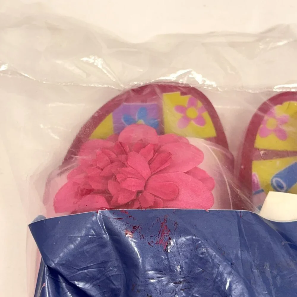 Barbie Avon Girls Pink Sandals Slides Jelly Glitter Sandals Girls Size XL (2/3)